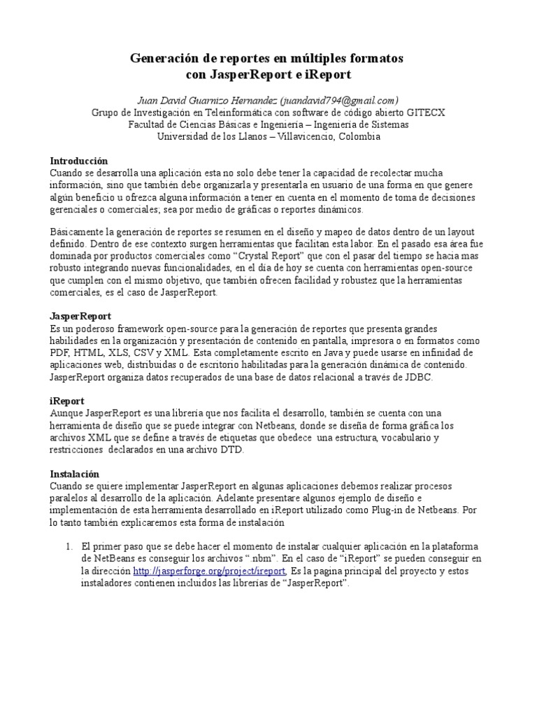 Jasper | PDF | Compilador | Bases de datos