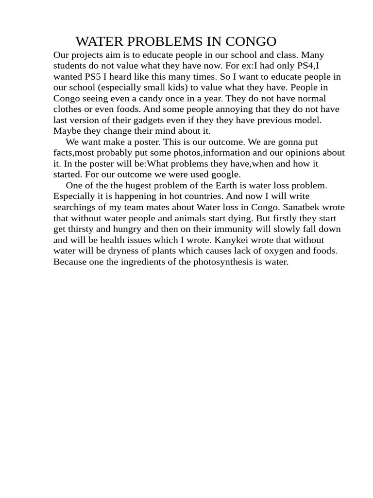 Water problems in congo pdf