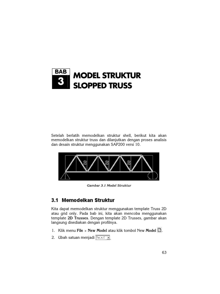 Memodelkan Slopped Truss di SAP2000 | PDF | Komputer