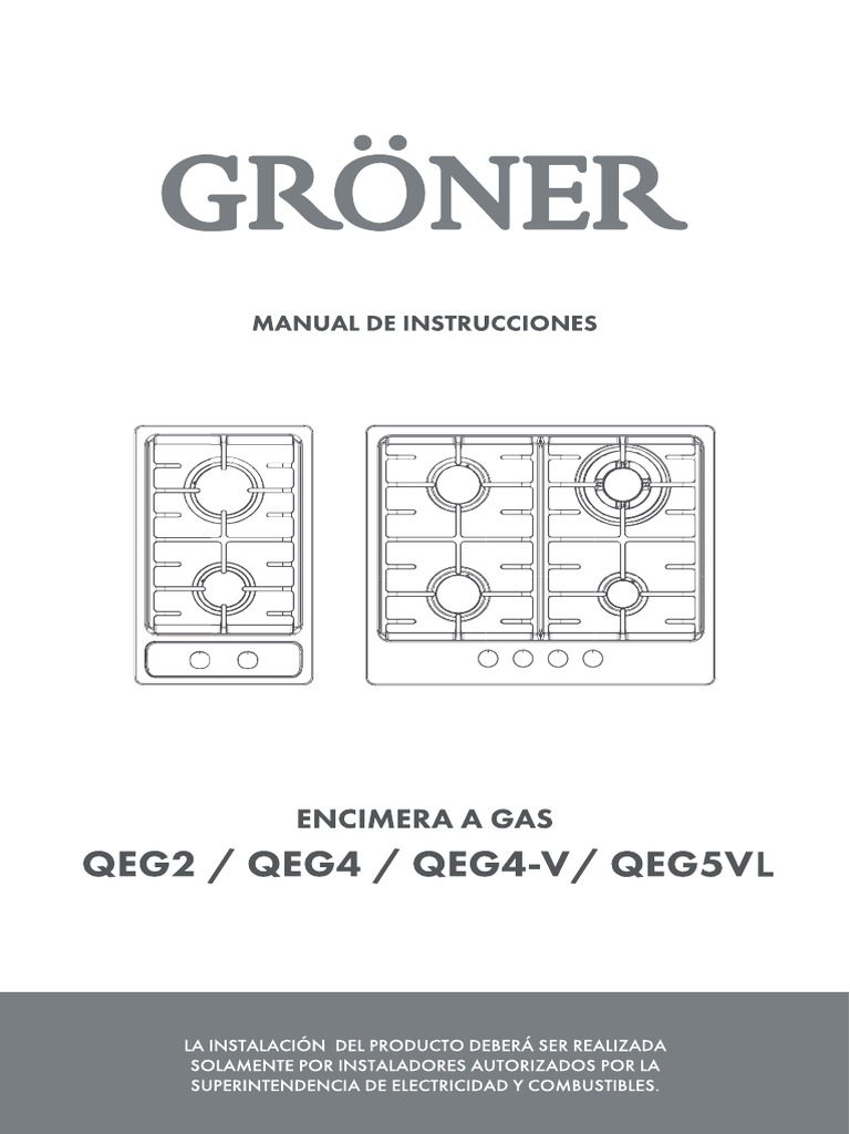 Manual de Encimera GRONER | PDF | Ventilación (Arquitectura) | Póliza ...