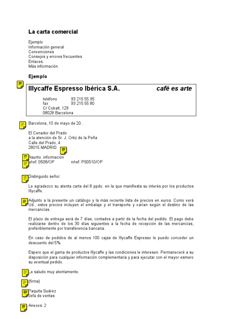 Carta Comercial (Ejemplo y Teoria)  Business