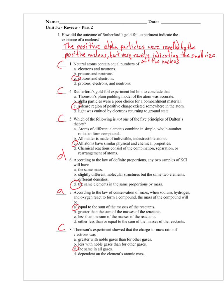 Unit 3a - Study Guide - Part 2 - Solutions | PDF