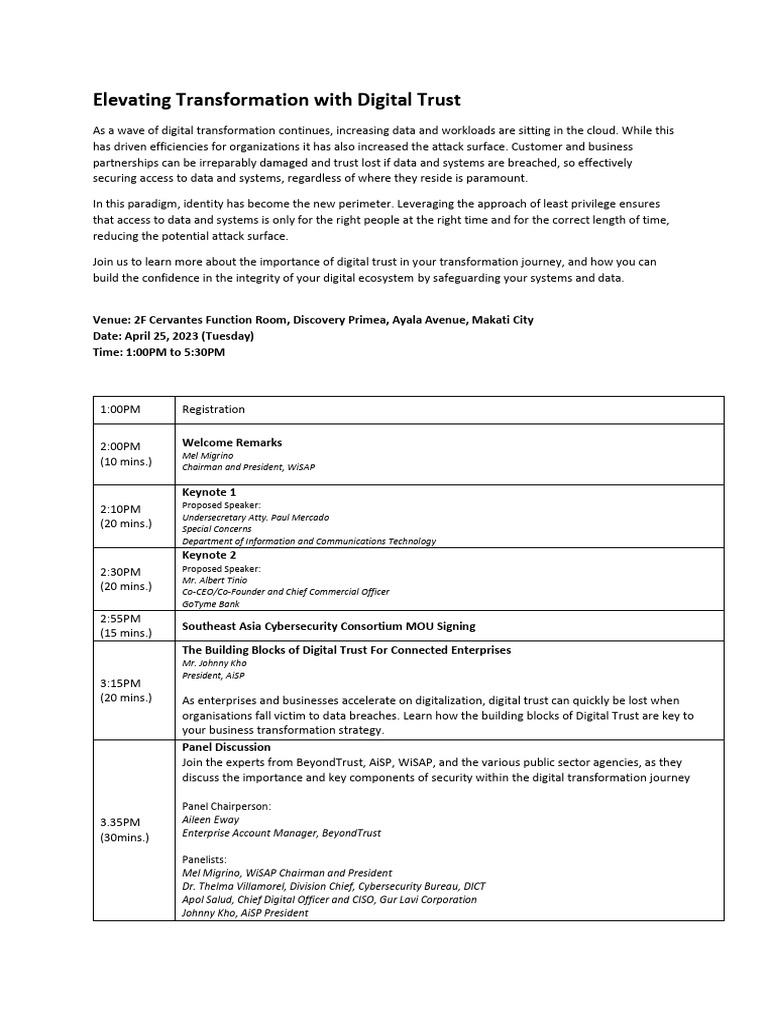 Building Digital Trust in Transformation | PDF | Computer Security ...