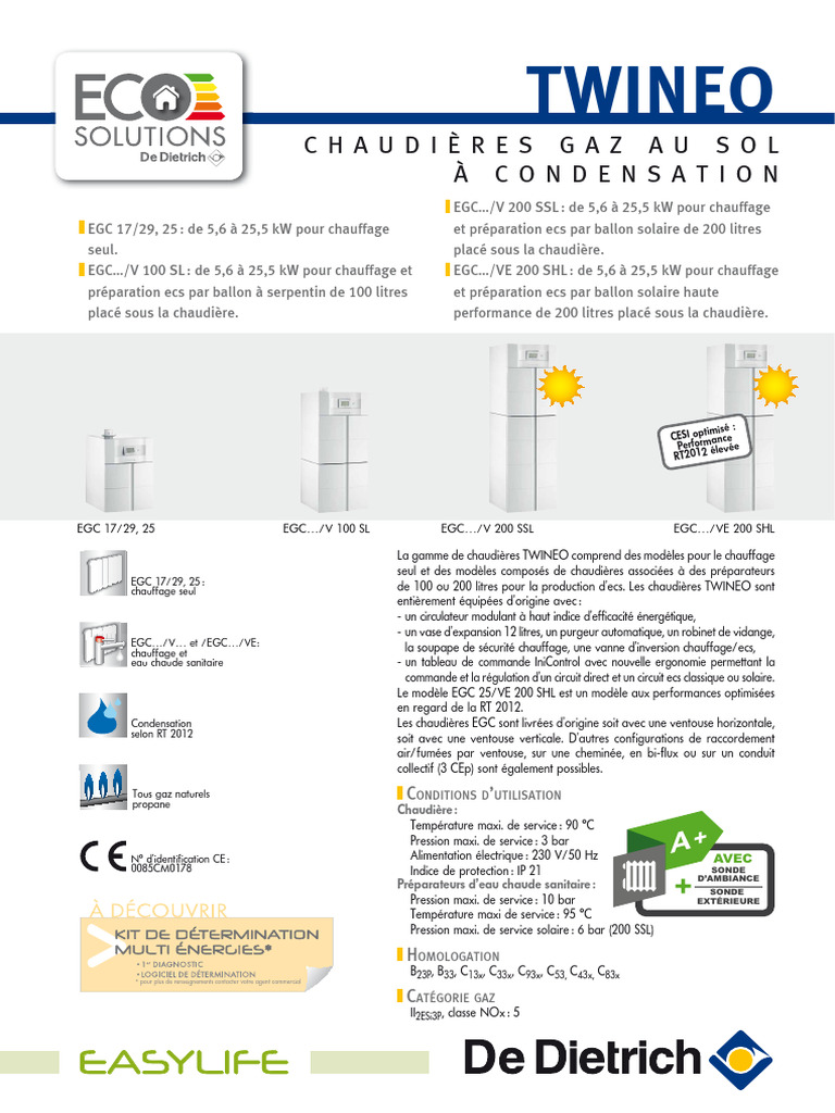 Notice Chaudière De Dietrich EGC 25 PDF Chaudière Technologie — free download