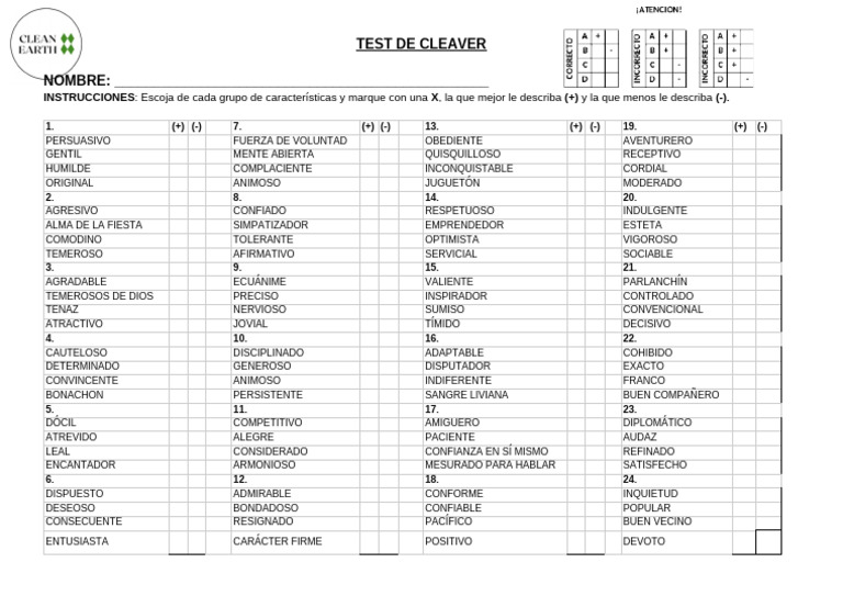 Test de Cleaver | PDF