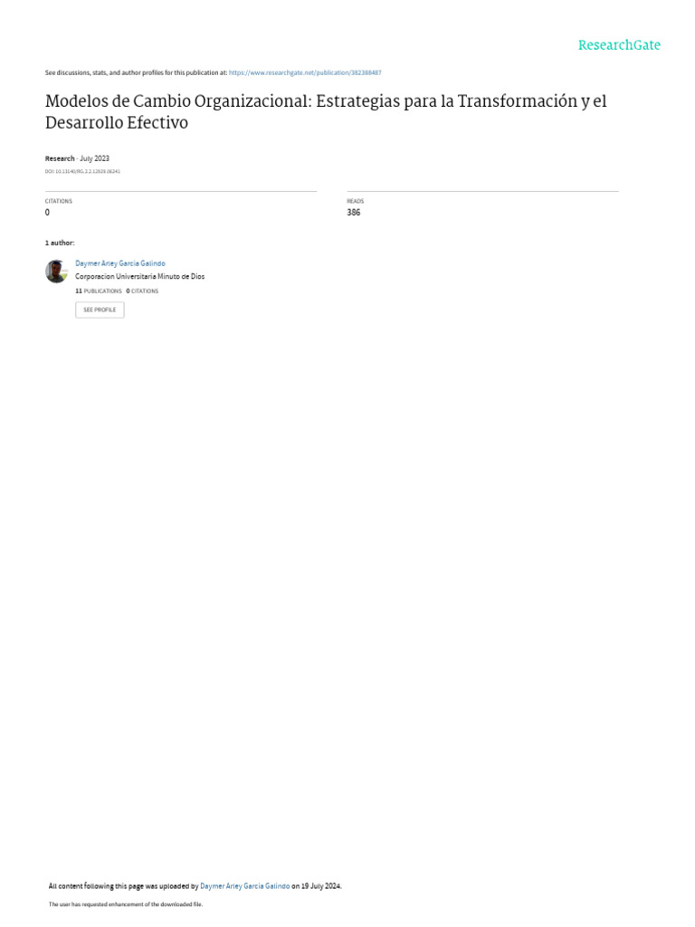 Modelos de Cambio Organizacional Efectivos | PDF | Planificación ...