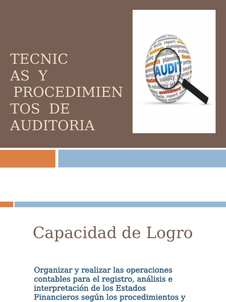 TECNICAS Y PROCEDIMIENTO DE Auditoria | PDF | Auditoría | Contralor