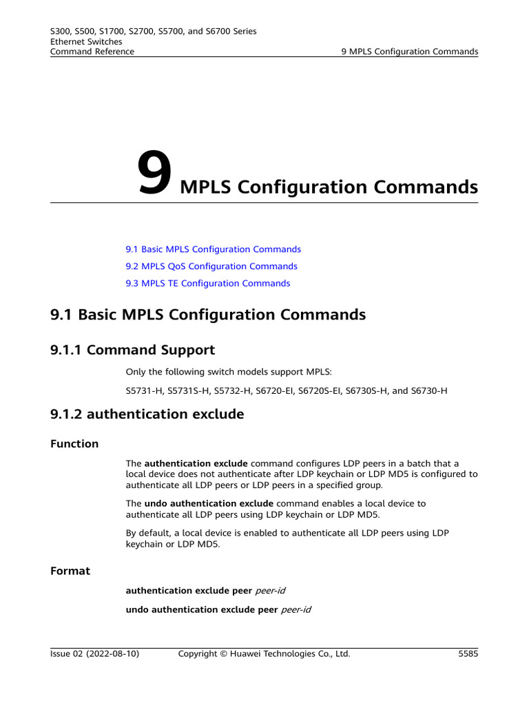01-09 MPLS Configuration Commands | PDF | Networking | Multiprotocol ...