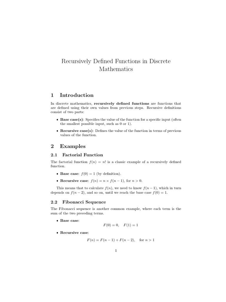 AMT-2b. Recursively Defined Functions | PDF | Recursion | Function ...