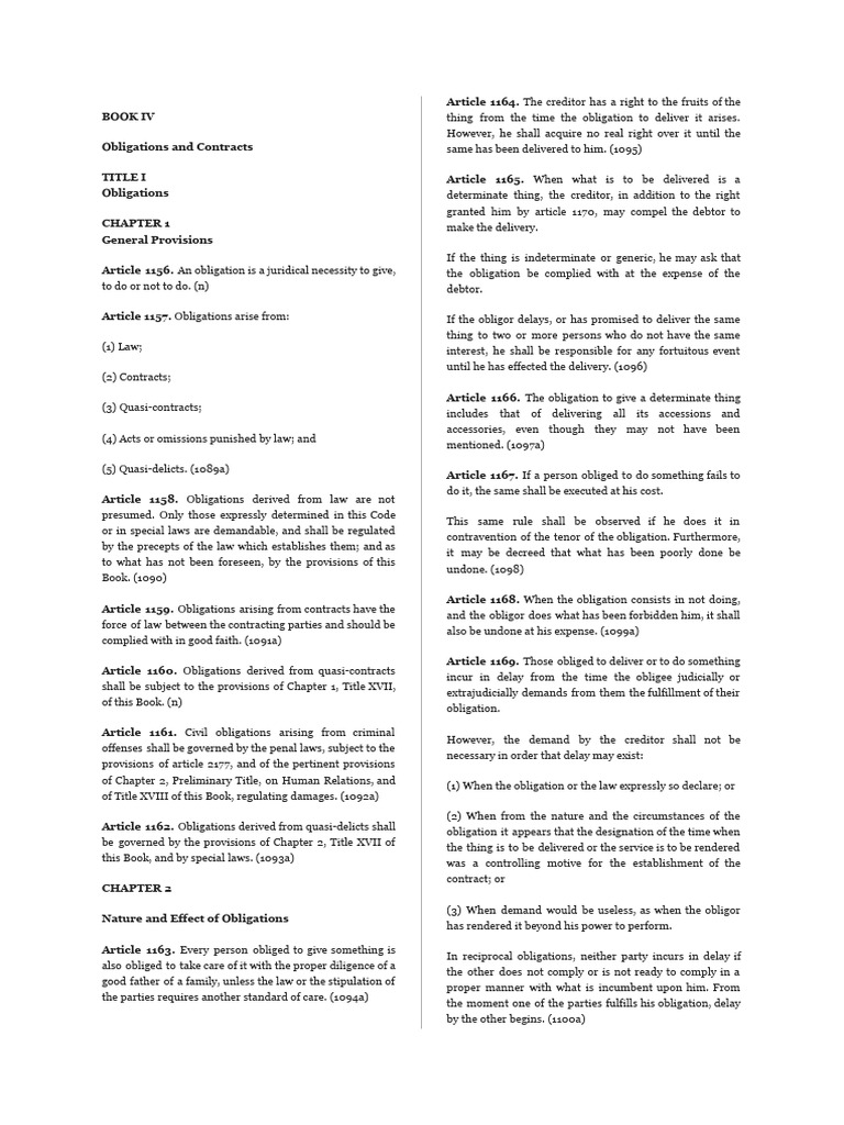 BOOK IV Civil Code of The Philippines | PDF | Guarantee | Payments