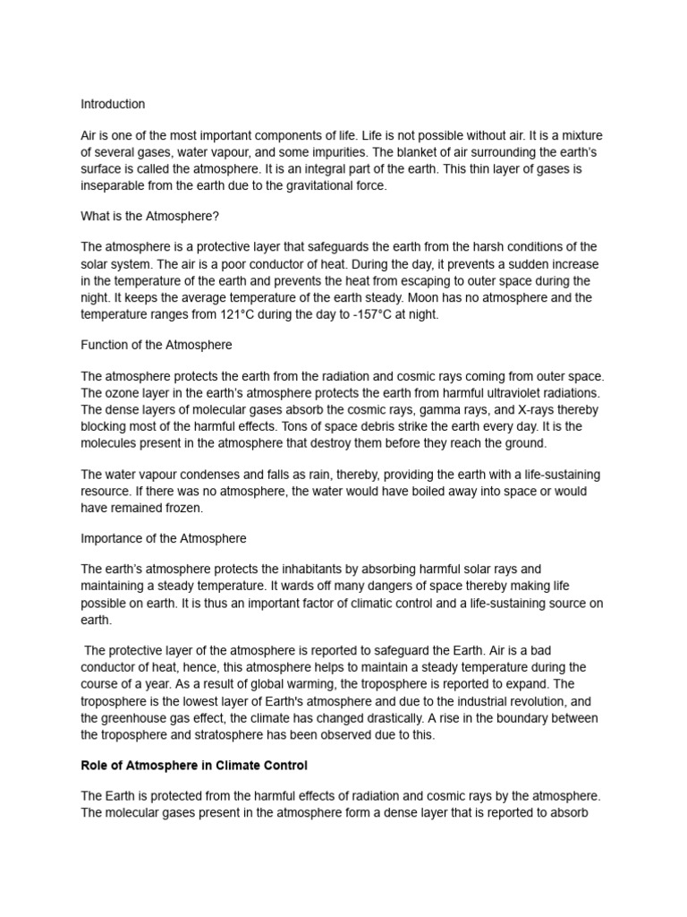 5.atmosphere and Role of Atmosphere in Climate Control | PDF ...