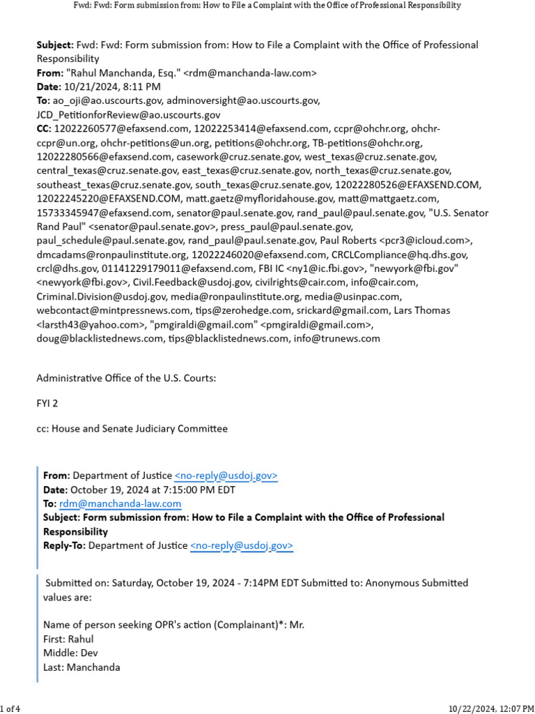 FWD - FWD - Form Submission From - How To File A Complaint With The ...