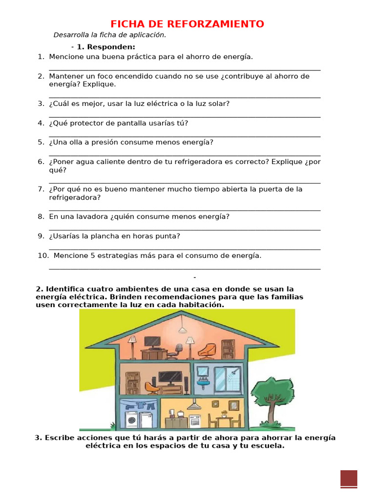 Ficha de Ahorro de Energía para Niños | PDF | Uso eficiente de energía
