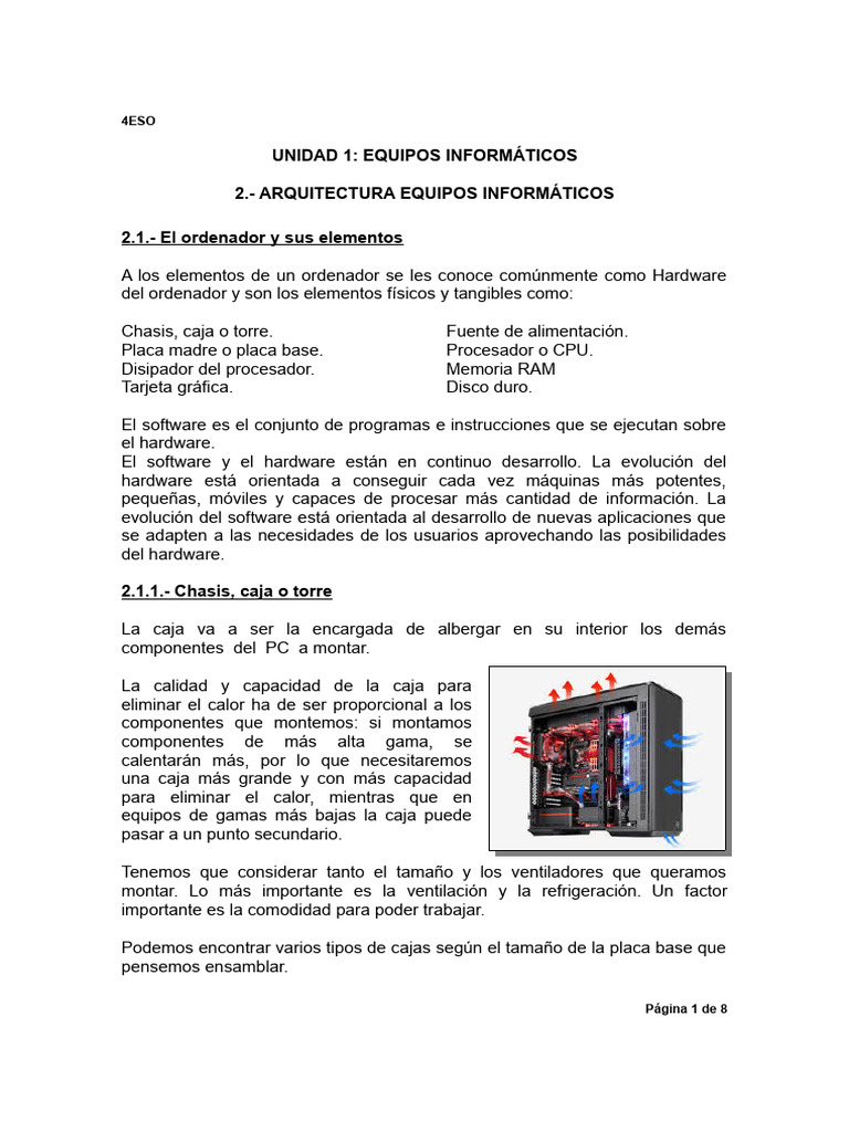 2 Ordenadoryelementos | PDF | Hardware de la computadora | Unidad ...