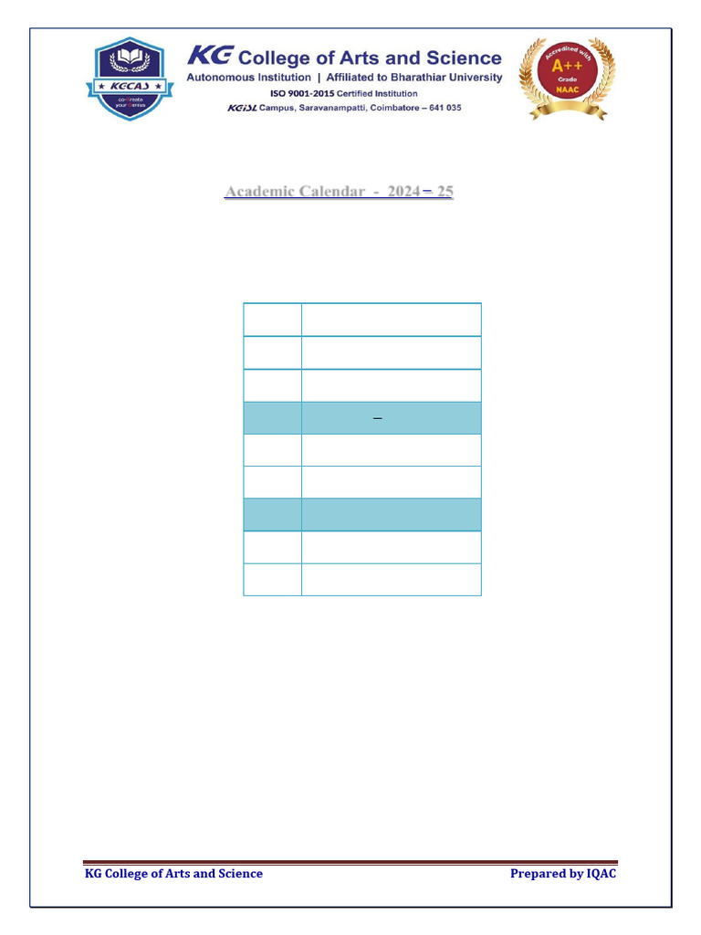 Academic Calendar 2024 25 Odd Semester | PDF | Academic Term