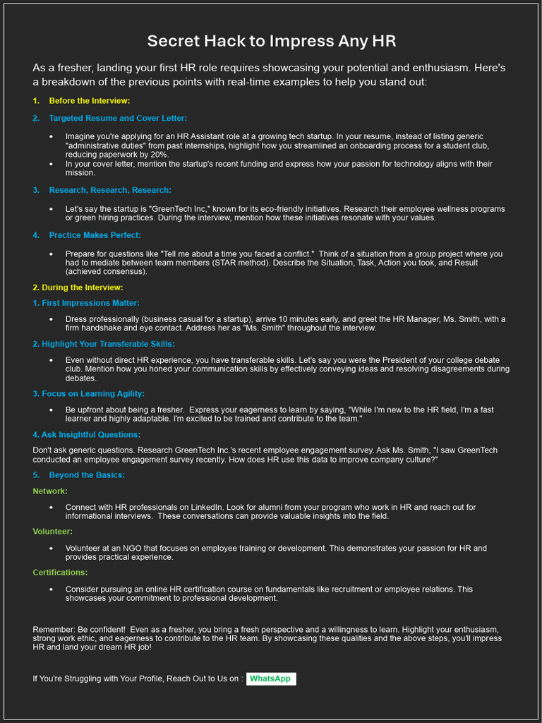 Secret Hack To Impress Any HR PDF Startup Company Small Business