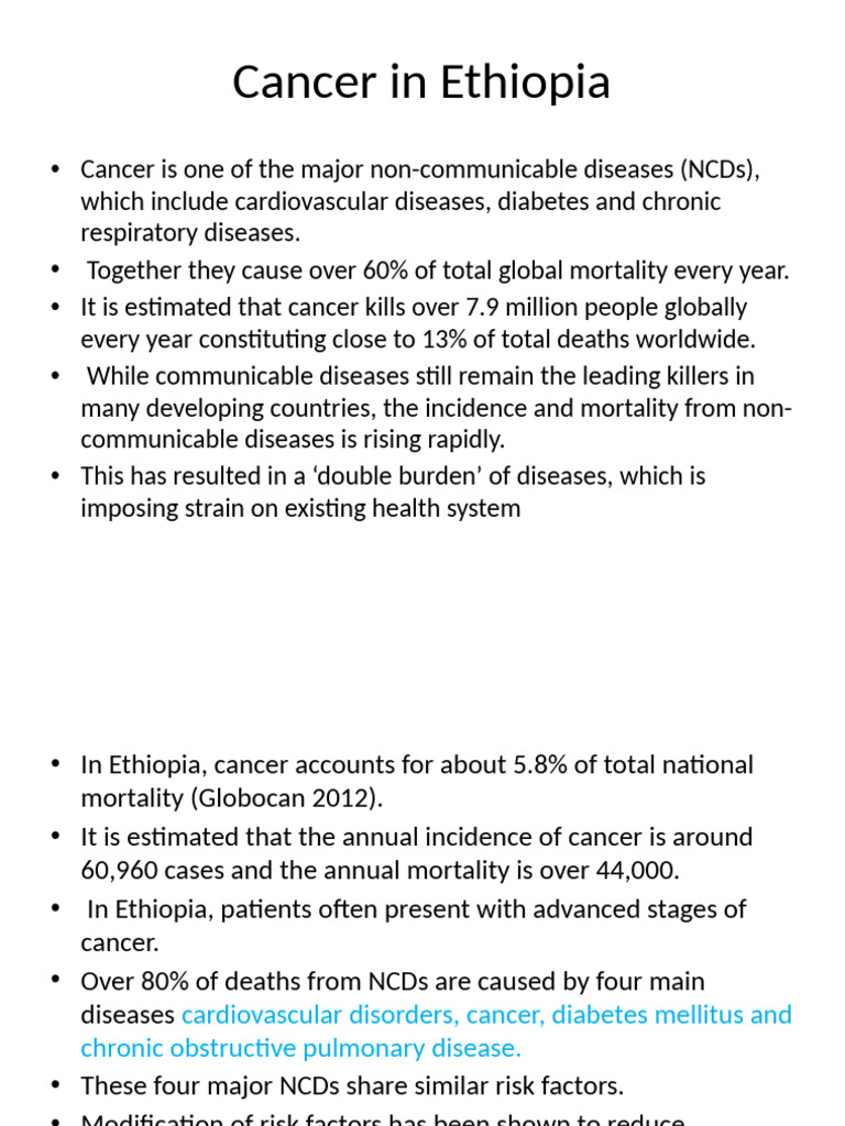 Cancer Burden and Control in Ethiopia | PDF