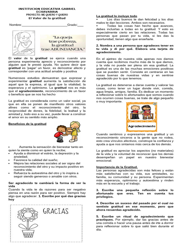 El Poder Transformador de la Gratitud | PDF | Gratitud | Autoestima