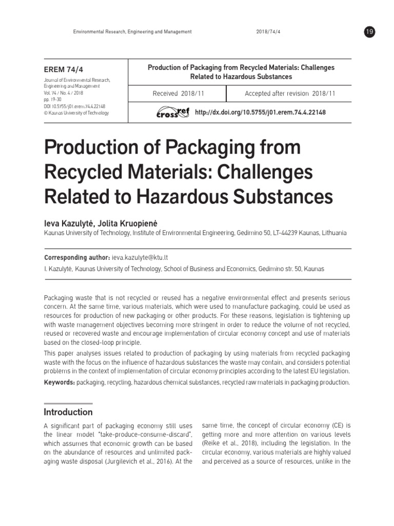 Challenges in Recycled Packaging Production | PDF | Recycling | Waste
