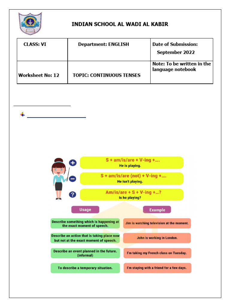 9488794-Continuous Tenses | PDF