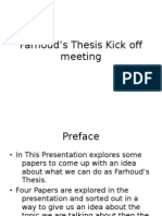 Farhoud's Thesis Kick Off Meeting