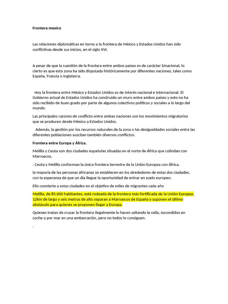 Conflictos en la frontera México-EE.UU. | PDF