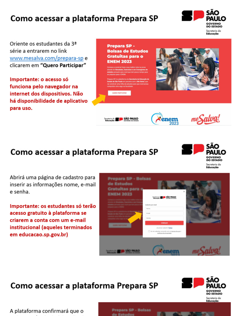 Acesso à Plataforma Prepara SP | PDF