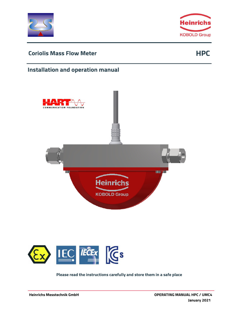 HPC Coriolis Flow Meter Manual | PDF | Flow Measurement | Gases