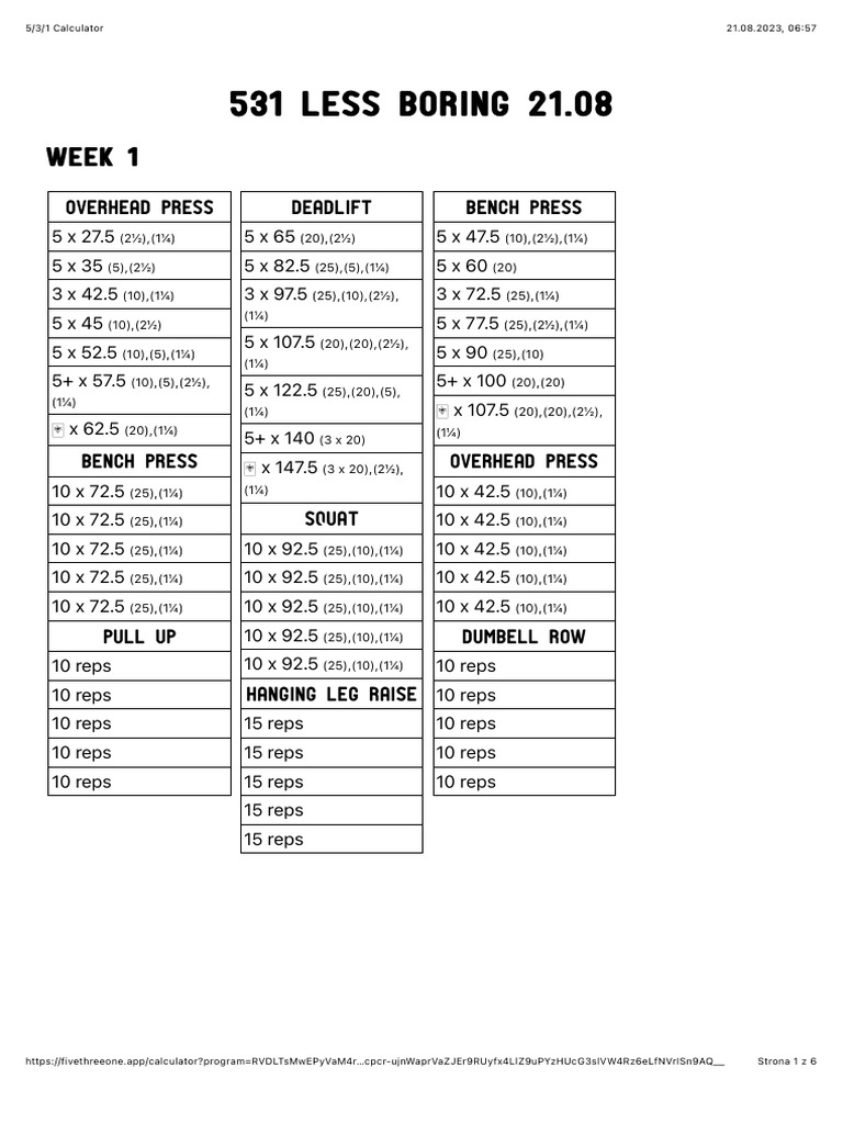 5/3/1 Workout Program Overview | PDF | Individual Sports | Athletic Sports