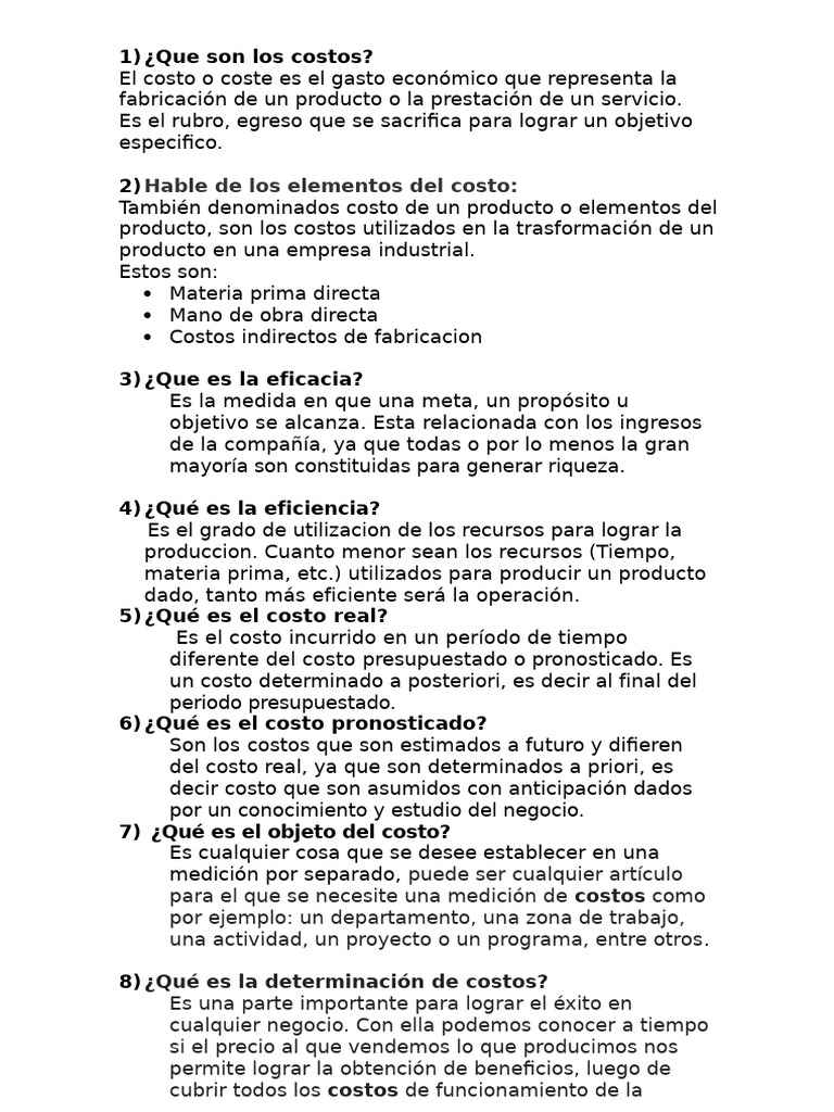Elementos y Clasificación de Costos Empresariales | PDF | Costo | Salario