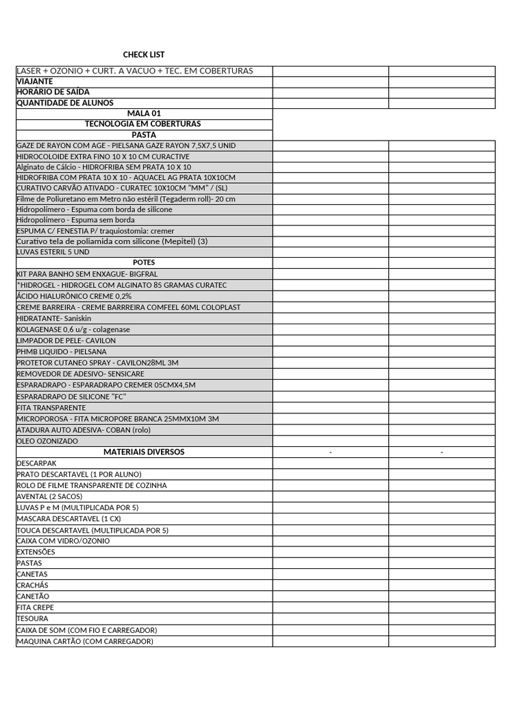 Checklist Completo para Cursos de Saúde | PDF