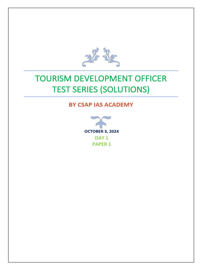 TDO Test Series Solutions - CSAP IAS | PDF