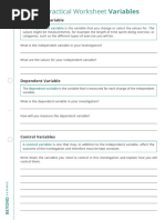 Identifying Variables Worksheet | PDF