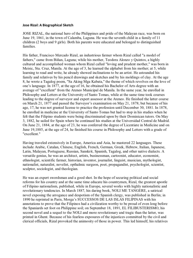 Jose Rizal: Languages and Legacy | PDF | Languages