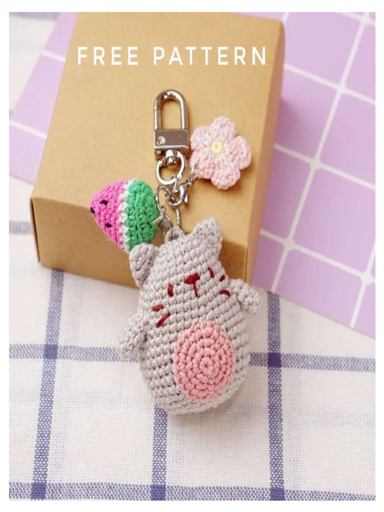 Crochet Kitten Keychain For Beginners Free PDF Pattern | PDF