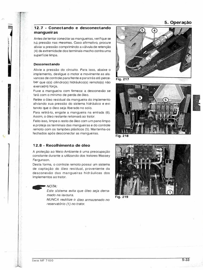 Conexão e Desconexão de Mangueiras Hidráulicas | PDF