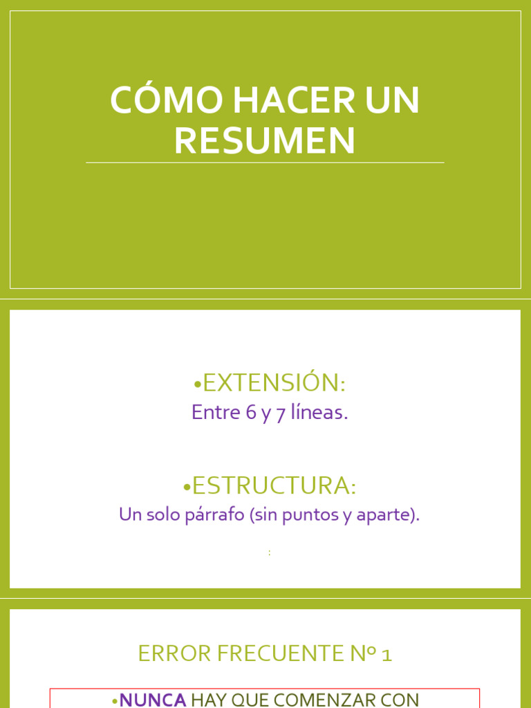 Cómo Hacer Un Resumen | PDF