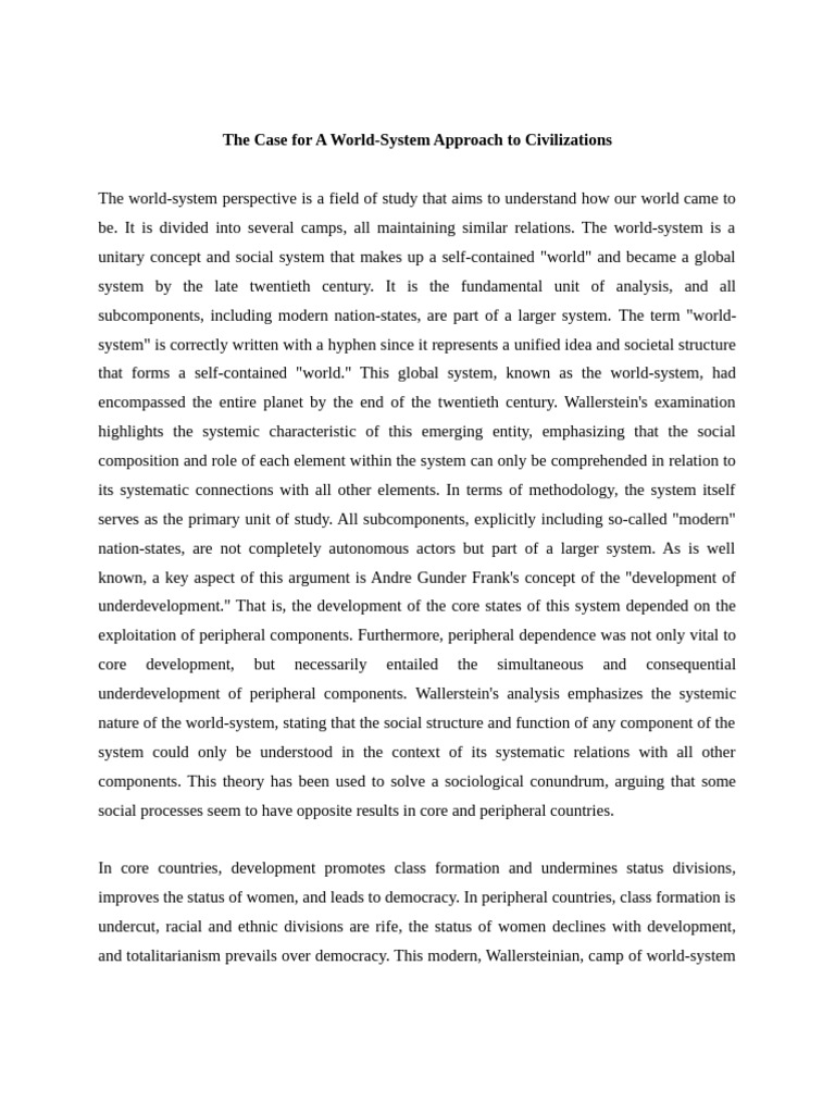 Summary 4 | PDF | World Systems Theory | Science