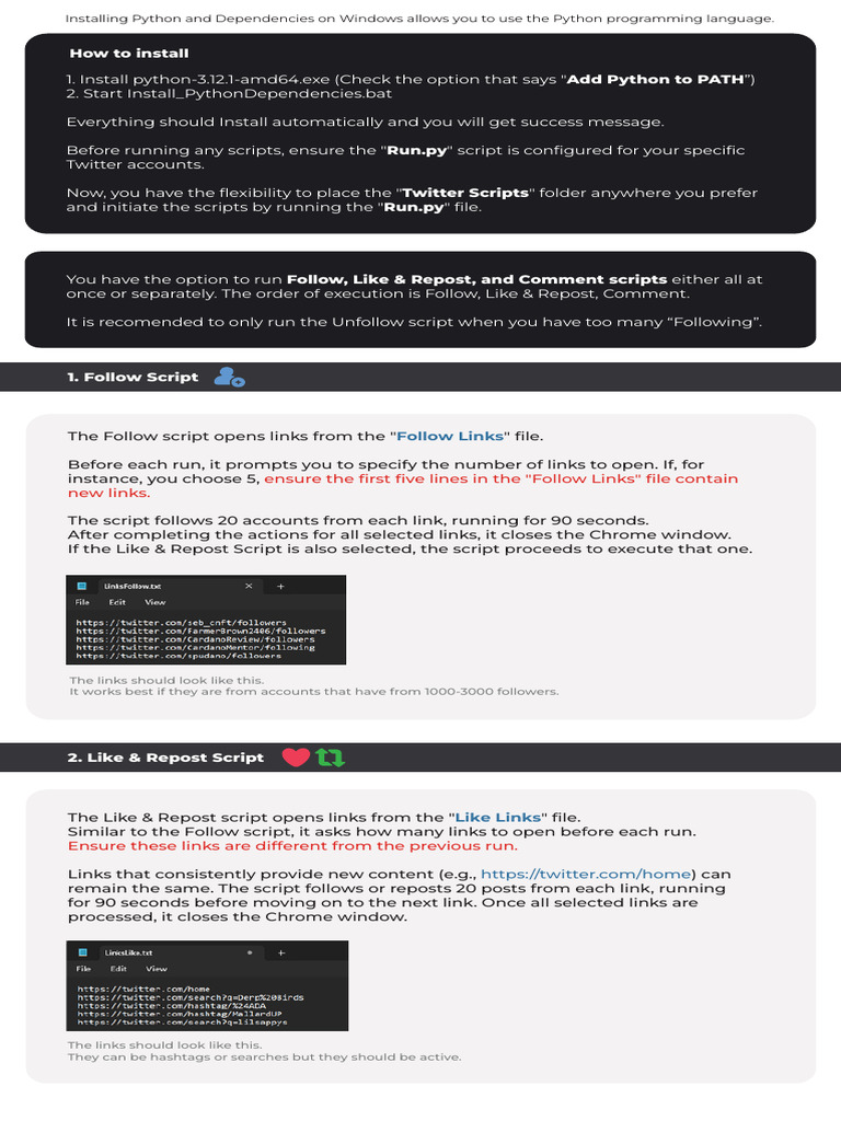Twitter Automation Scripts Guide | PDF | Computing | Software