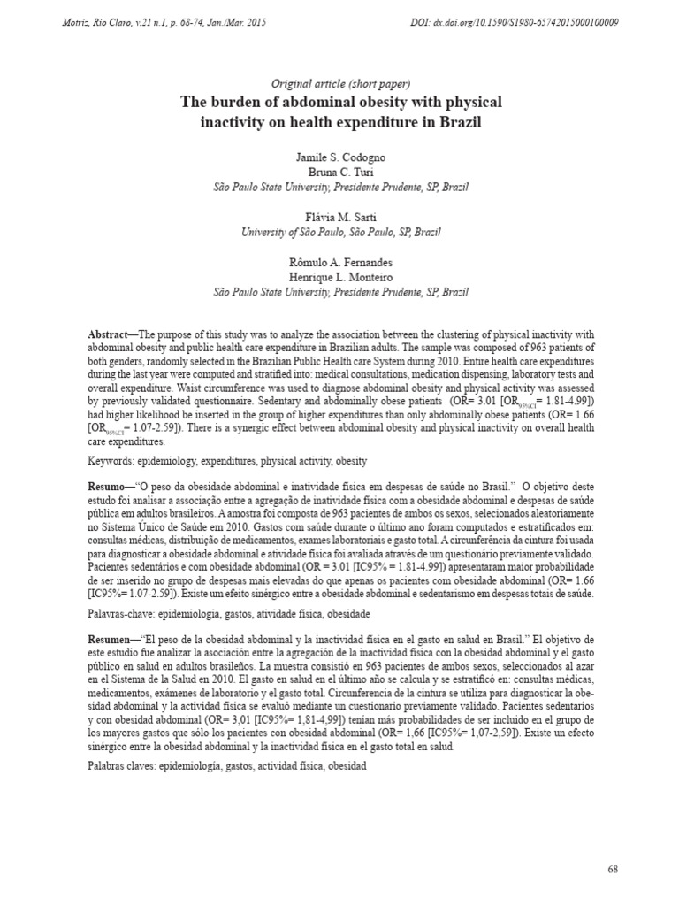 The Burden Of Abdominal Obesity With Physical Pdf Obesity Body