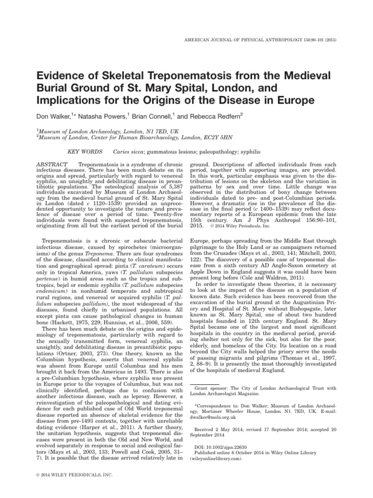 American J Phys Anthropol - 2014 - Walker - Evidence of Skeletal ...
