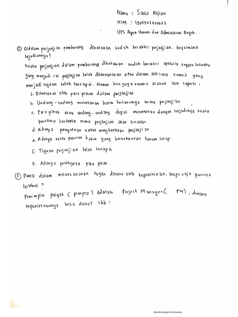 Aspek Hukum Dan Administrasi Proye | PDF