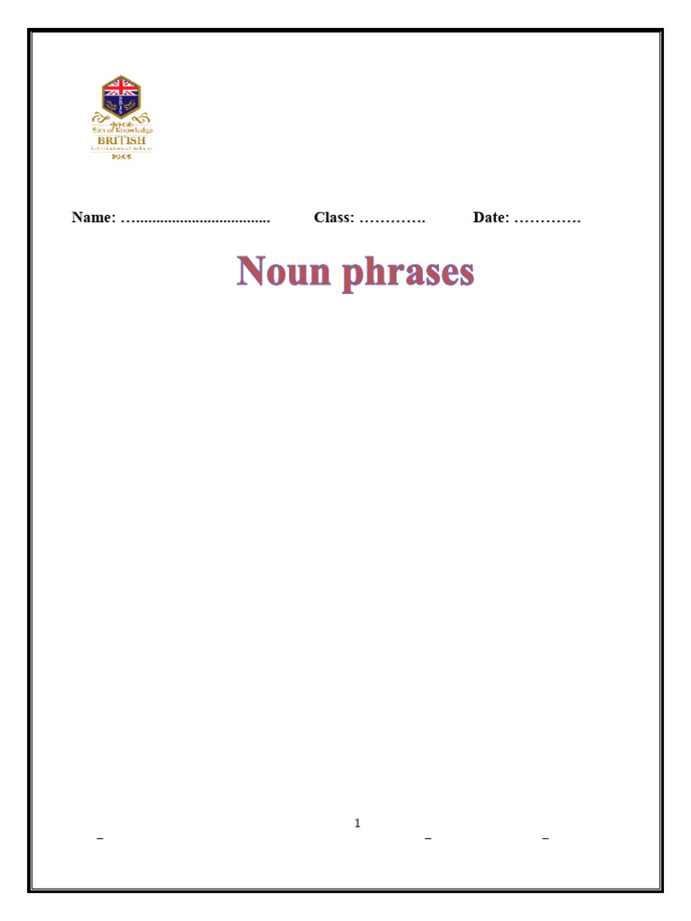 Noun Phrases Pdf