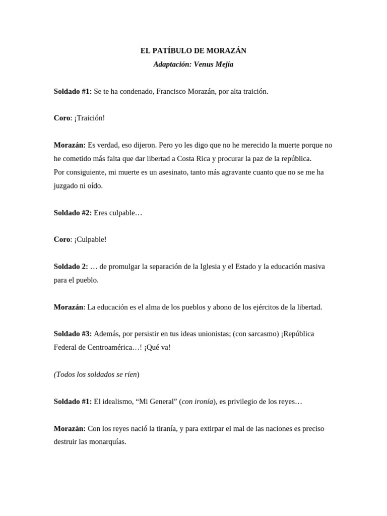 El Patíbulo de Morazán, Modificado | PDF