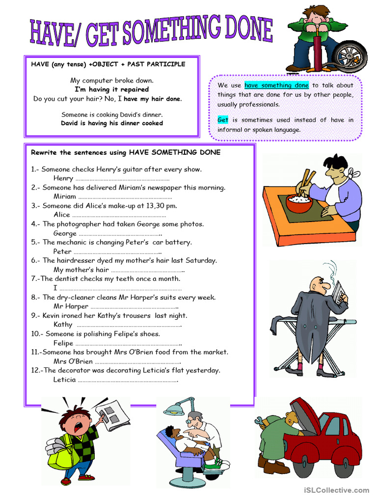 Have Something Done Exercises PDF | PDF | Business
