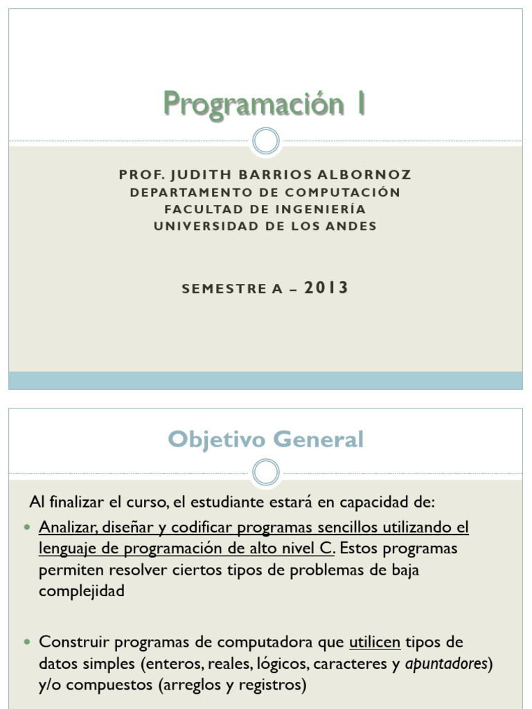 Curso de Programación en C - Semestre A 2013 | PDF | Programación de ...