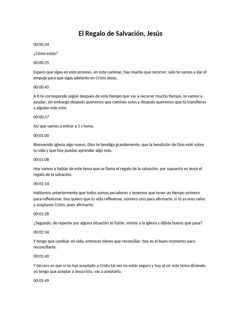 El Regalo de Salvación | PDF | Salvación | Cristo (título)