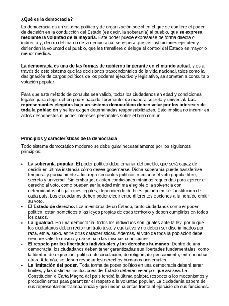 Conceptos Clave de la Democracia | PDF | Democracia | Ideologías políticas