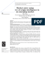 Market Entry Using Country of Origin Intelligence in An Emerging Market