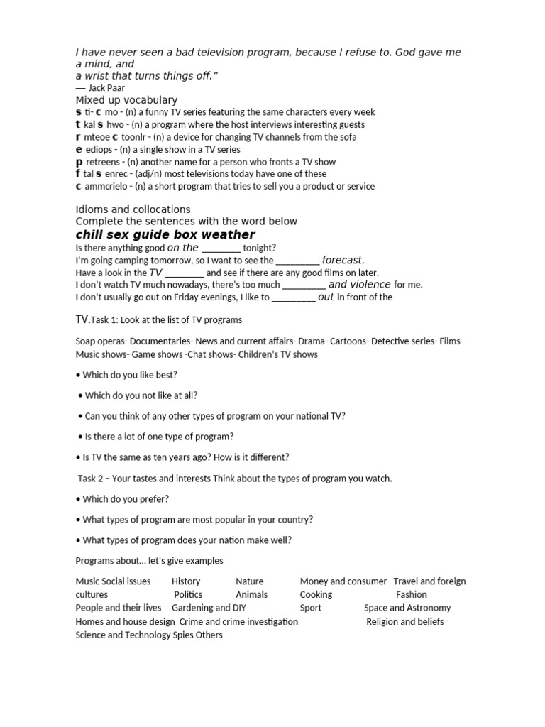 Tv clase conversacion pdf television shows